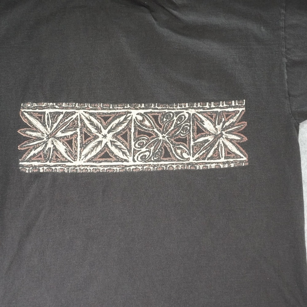 Vintage Hawaiian Legends Surfwear T-Shirt Mens XL Black Tiki Floral - Picture 9 of 11